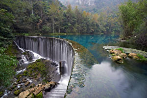 Фотография Хорватия Парки Водопады Озеро Леса Plitvice Lakes National Park Природа