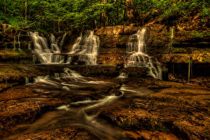 Картинка США Водопады Fall Branch New River Gorge Природа