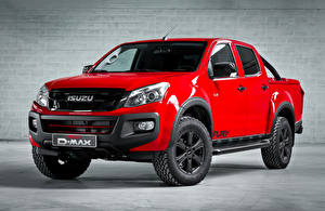 Фото Isuzu Красных Металлик 2016 D-Max Fury Double Cab Автомобили