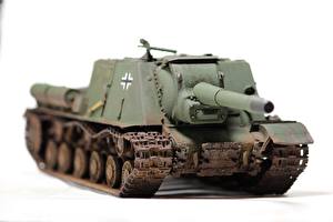 Обои САУ Игрушки Белый фон ISU-152