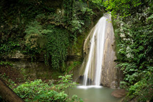 Фотографии Италия Парк Водопады Скалы Parco della Cascate di Molina Природа