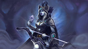 Фотографии DOTA 2 Drow Ranger Лучники Воины Маски Фэнтези