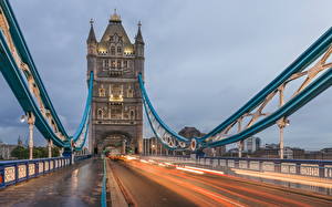 Картинка Мост Дороги Англия Едет Лондоне Tower Bridge Города