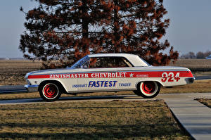 Фотографии Chevrolet Ретро Тюнинг Белая Сбоку 1962 Impala SS 409 Lightweight Coupe машина