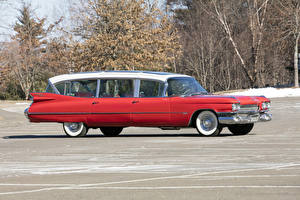 Фотографии Кадиллак Ретро Красных Металлик 1959 Superior-Cadillac Broadmoor Skyview машины