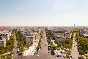 Обои для рабочего стола Франция Дома Дороги Париже Мегаполис Улица Place Charles de Gaulle город