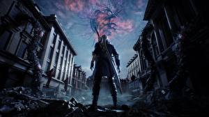 Фото Devil May Cry Devil May Cry 5 Данте Воители Меч компьютерная игра 3D_Графика