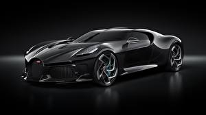 Картинки BUGATTI Черная Черный фон La Voiture Noire машины