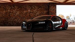 Обои для рабочего стола BUGATTI Forza Horizon 4 Черный Chiron Игры Автомобили 3D_Графика