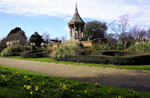 Картинка Великобритания Парки Весна Кусты Nottingham Arboretum