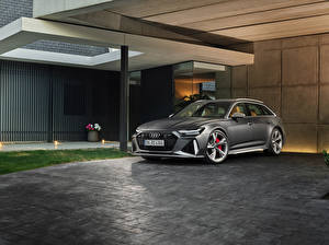 Фотографии Audi Серый Универсал 2019 RS 6 Avant Worldwide машина