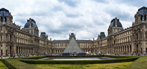 Картинка Франция Ландшафтный дизайн Париже Дворец Музей Louvre Museum город