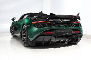 Картинка Макларен Вид сзади Зеленая Металлик Углепластик Spider, TopCar, Fury, 2020, 720S авто