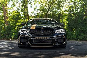 Картинка БМВ Спереди Черная Металлик 2018 Biturbo M5 Manhart V8 F90 MH5 700