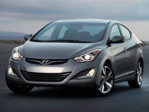 Картинка Хендай Спереди Седан Серая Металлик Elantra 2014 машины