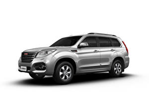 Картинки Haval Внедорожник Серый Металлик Сбоку Белый фон H9, 2019