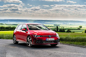 Фотографии Фольксваген Красная Металлик Golf GTI, 2020 авто