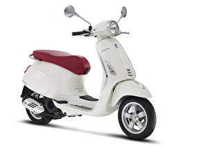 Обои Скутер Белых Белый фон Vespa Primavera 150 i.e. 3V, 2013–17