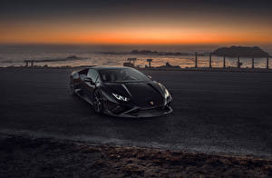 Фотографии Lamborghini Серый Металлик Купе 2021 Novitec Huracán EVO RWD машины