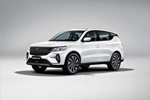 Картинка Geely Белая Металлик Кроссовер Китайские Vision X6 Pro, 2021 машина