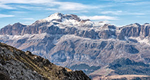 Обои Италия Горы Скала Dolomites Природа картинки