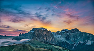 Обои Италия Горы Скала Dolomites Природа картинки